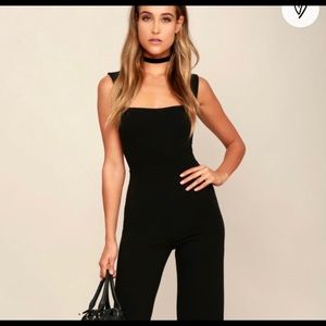 Lulus enticing endeavors black jumpsuit